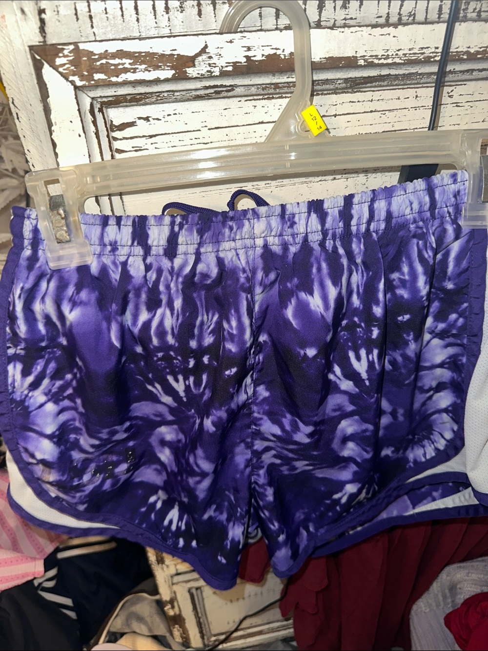 Nike Purple Tie-Dye Athletic Shorts small drawstring lined inside like new - Picture 5 of 7